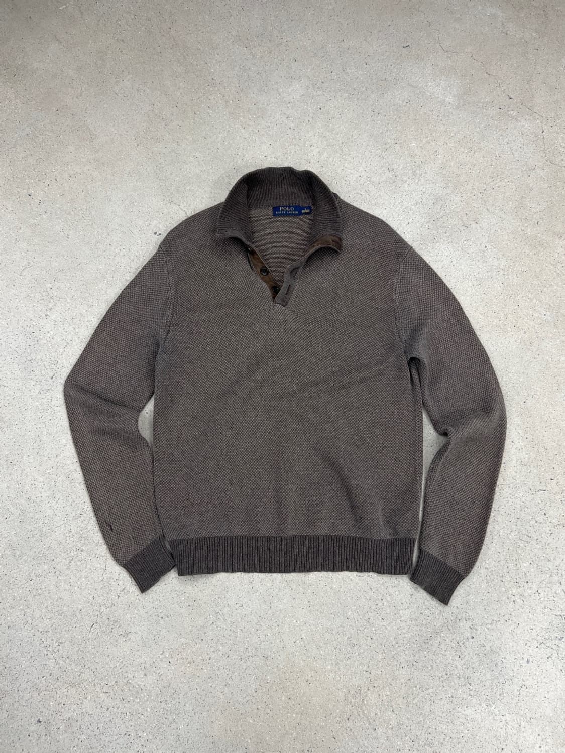 폴로 랄프로렌 배색 실크 카라 니트 상품이미지1