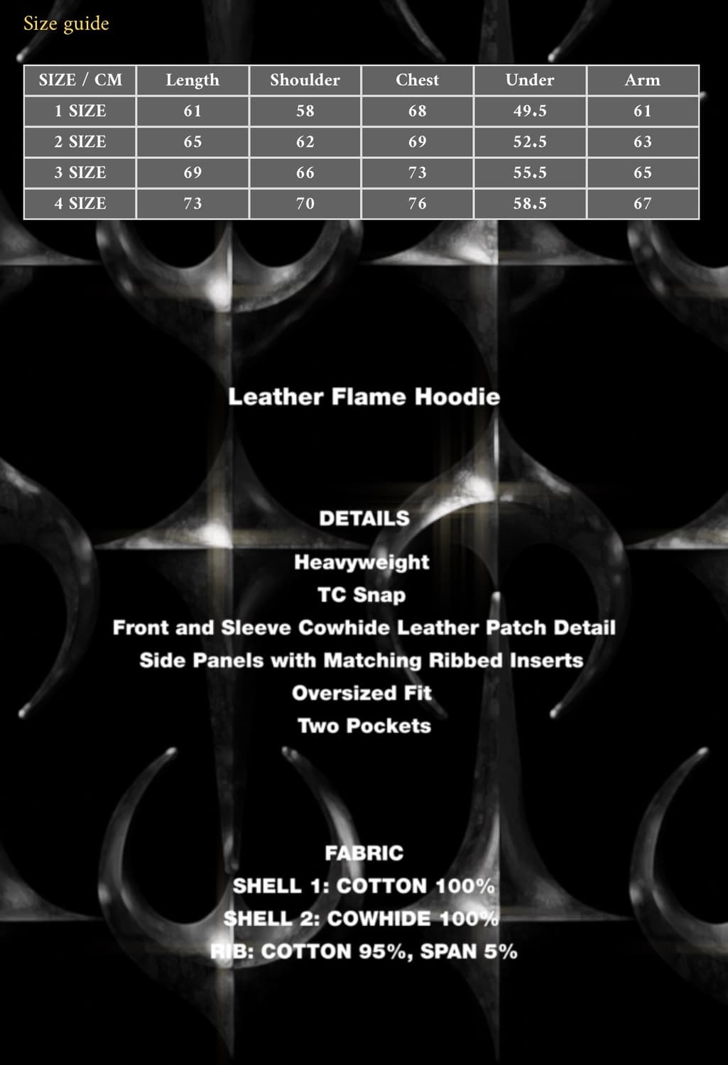 떠그클럽 레더 플레임 후드 블랙 -2size- 미착용 새상품 상품이미지8