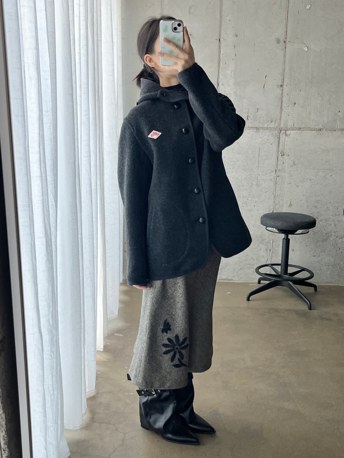 Danton 단톤 울 후디 코트 다크그레이 40 상품이미지2