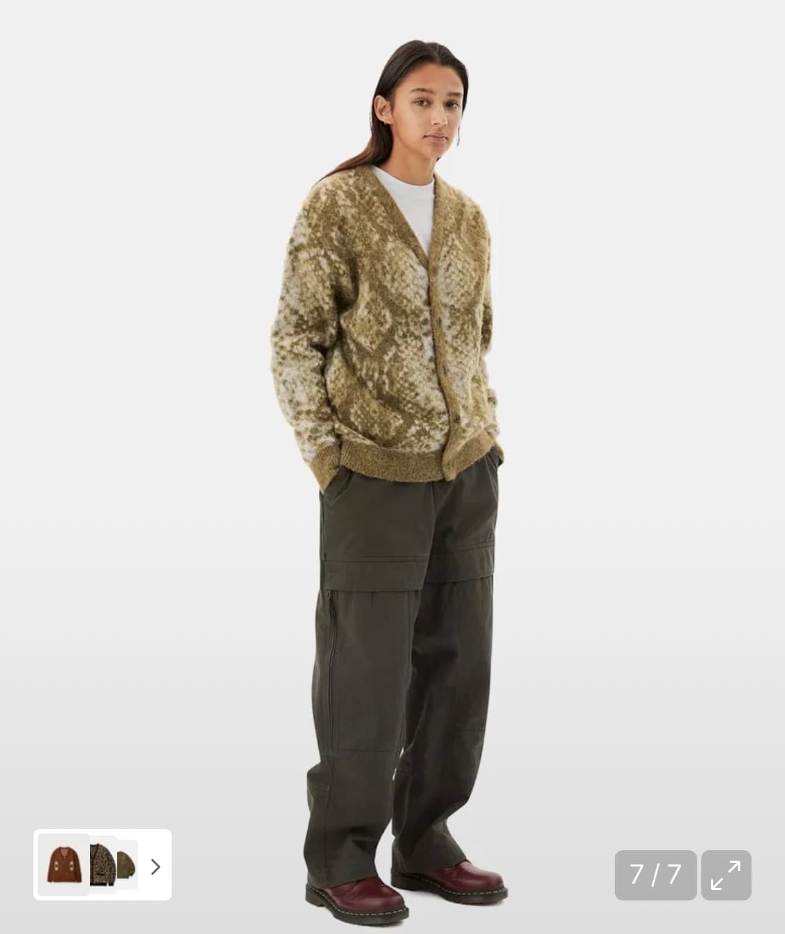 디스이즈네버댓 Python Jacquard Knit Cardigan Br 상품이미지4