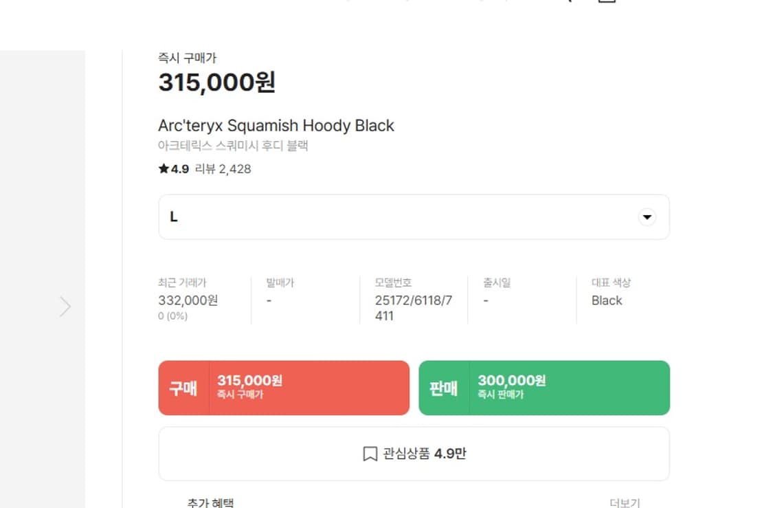 아크테릭스 스쿼미시 후디 블랙L 상품이미지4