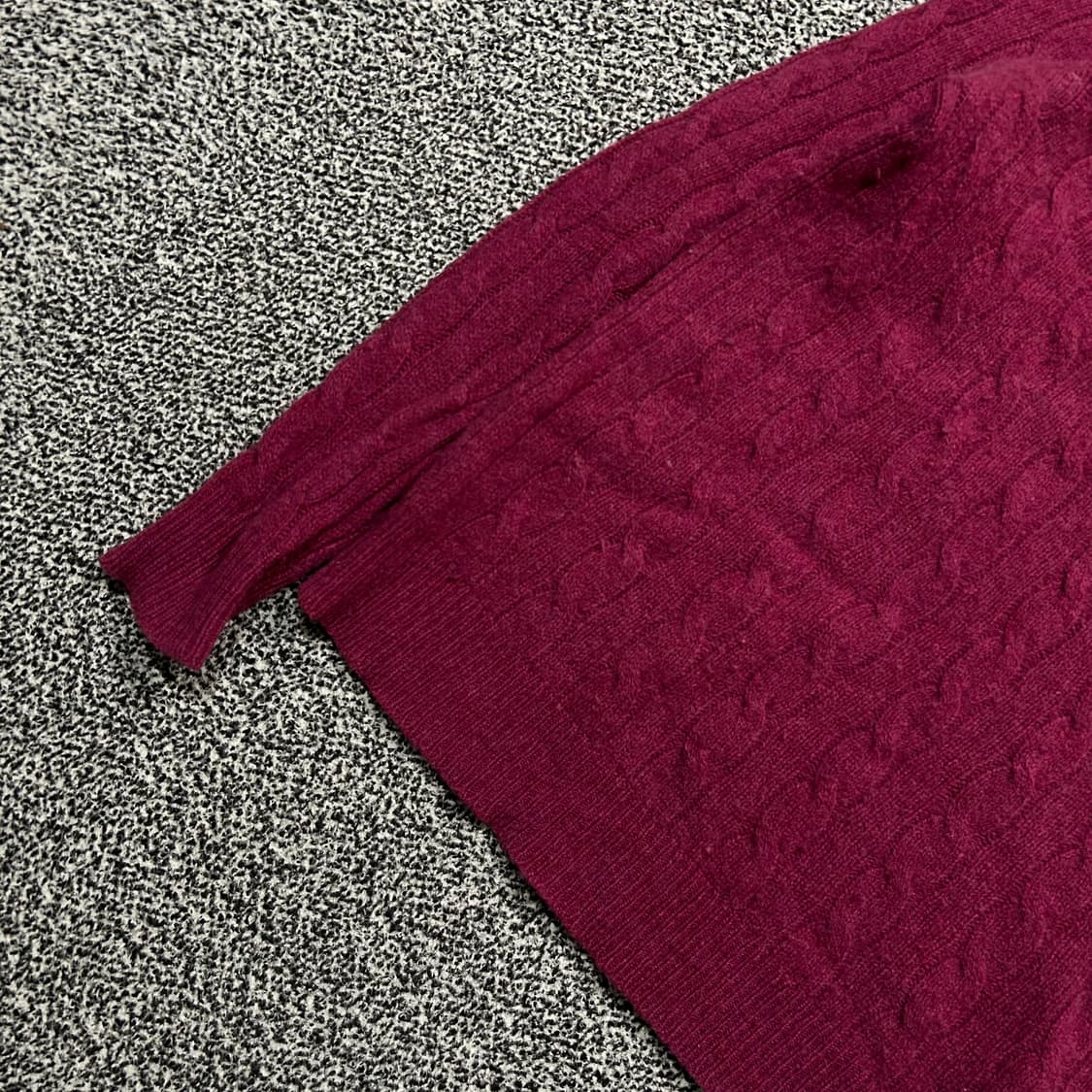 폴로 케이블 울 핑크 니트 상품이미지3