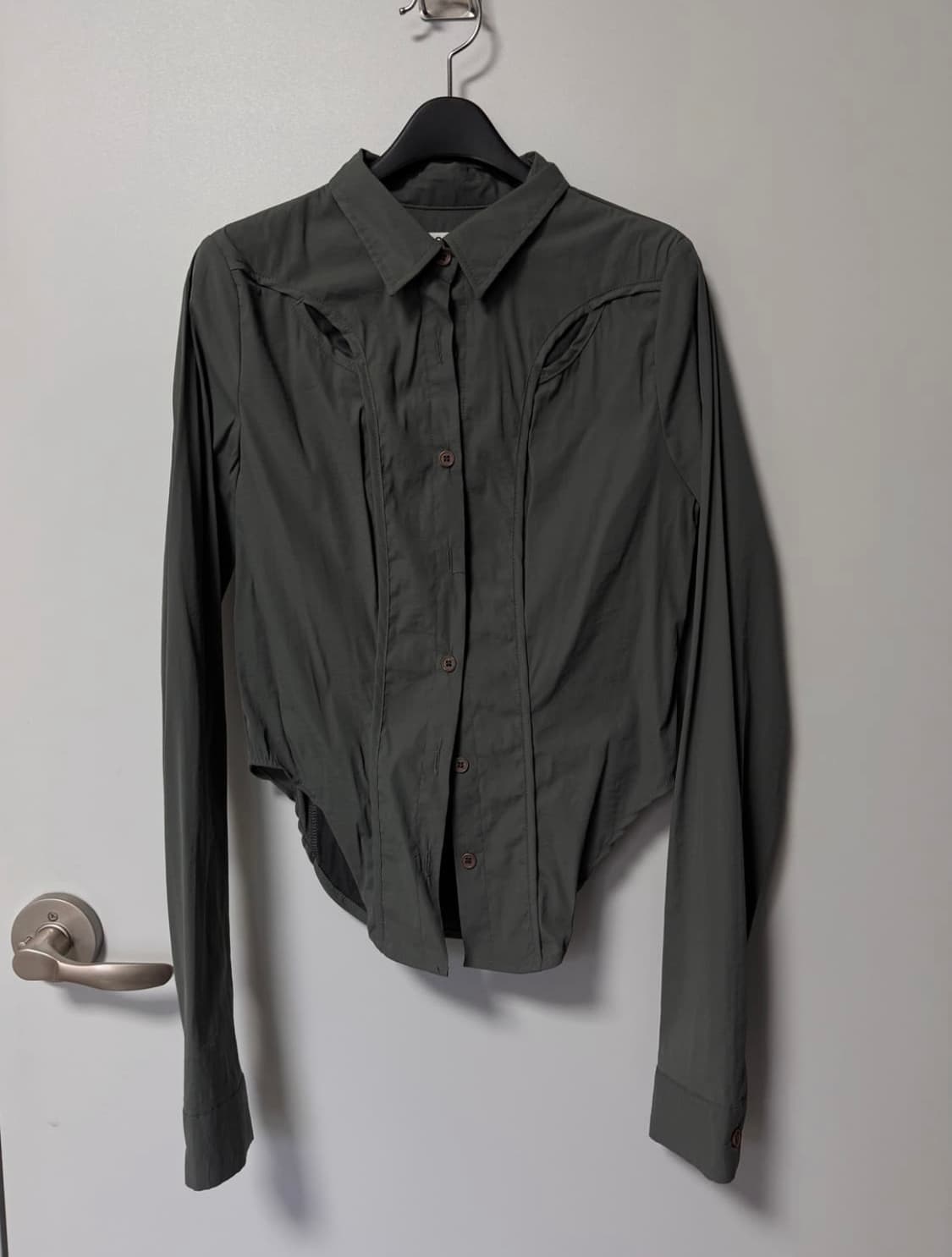 오호스 Chest Hole Nylon Shirt / Grey 상품이미지2