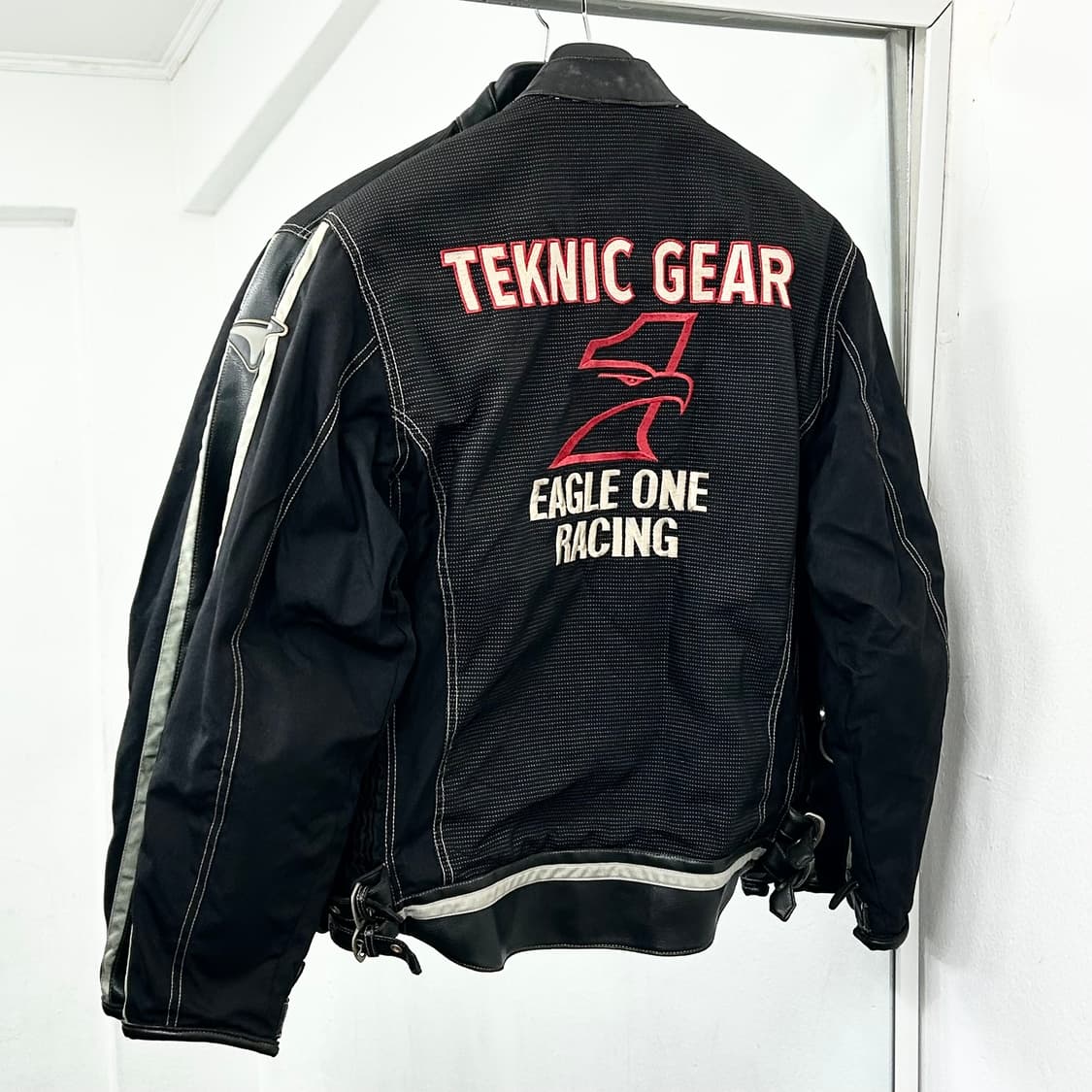 Teknic 레더 믹스드 레이싱 자켓 상품이미지6
