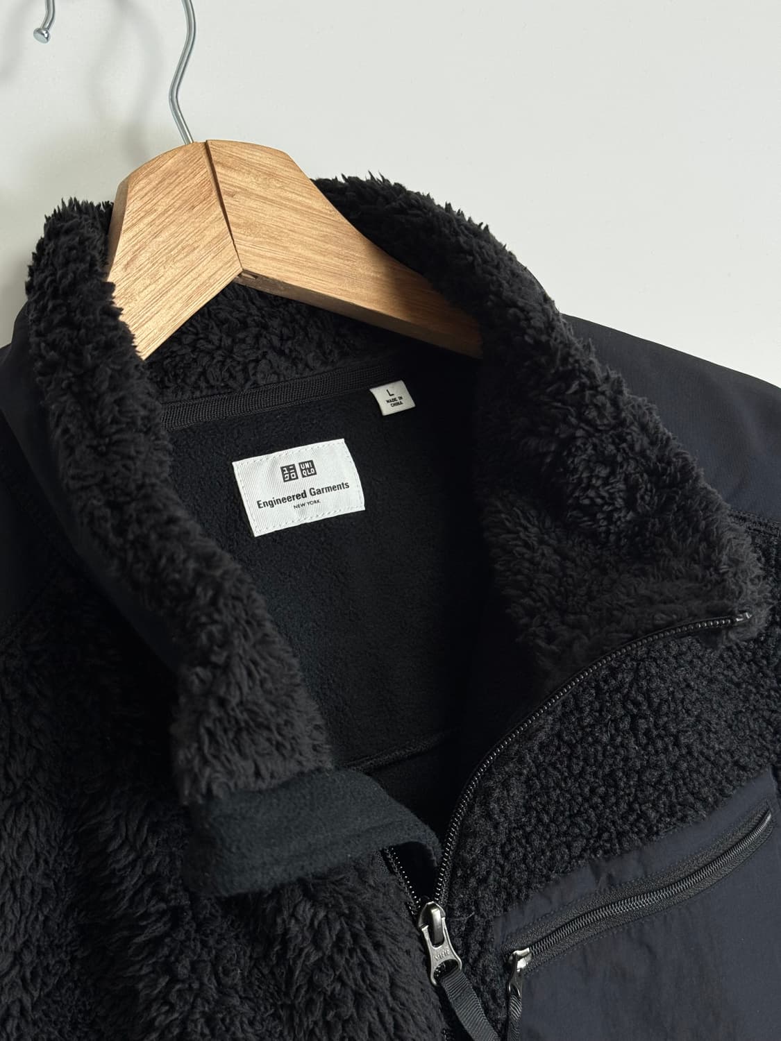 유니클로 X 엔가 엔지니어드가먼츠 플리스 후리스 집업 블랙 L 상품이미지4