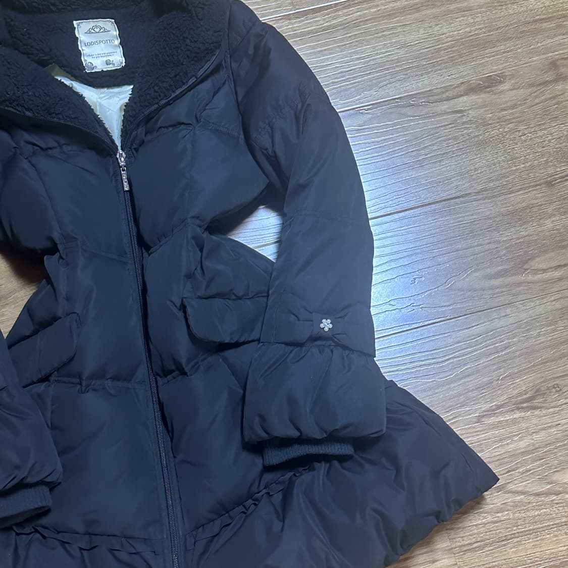 빈티지 로디스포토 리본 블랙 패딩 코트 히메갸루 로걀 라떼 히메카지 고스 상품이미지2