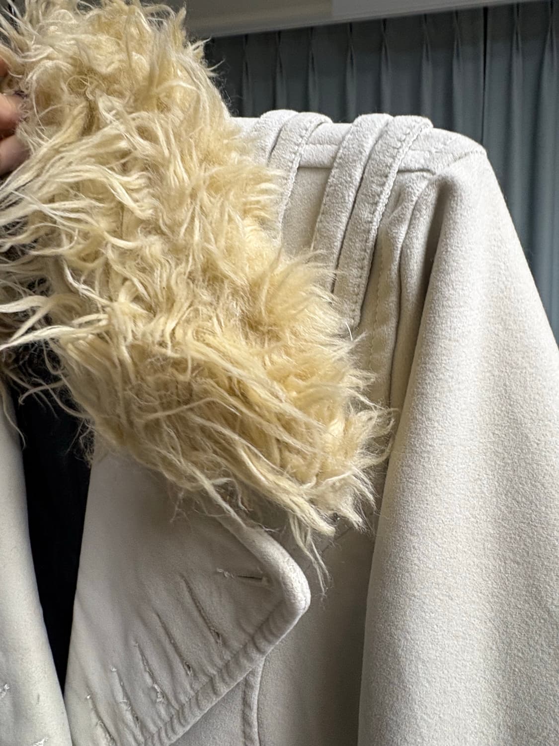 Id Vintage 아이보리 무스탕 상품이미지6