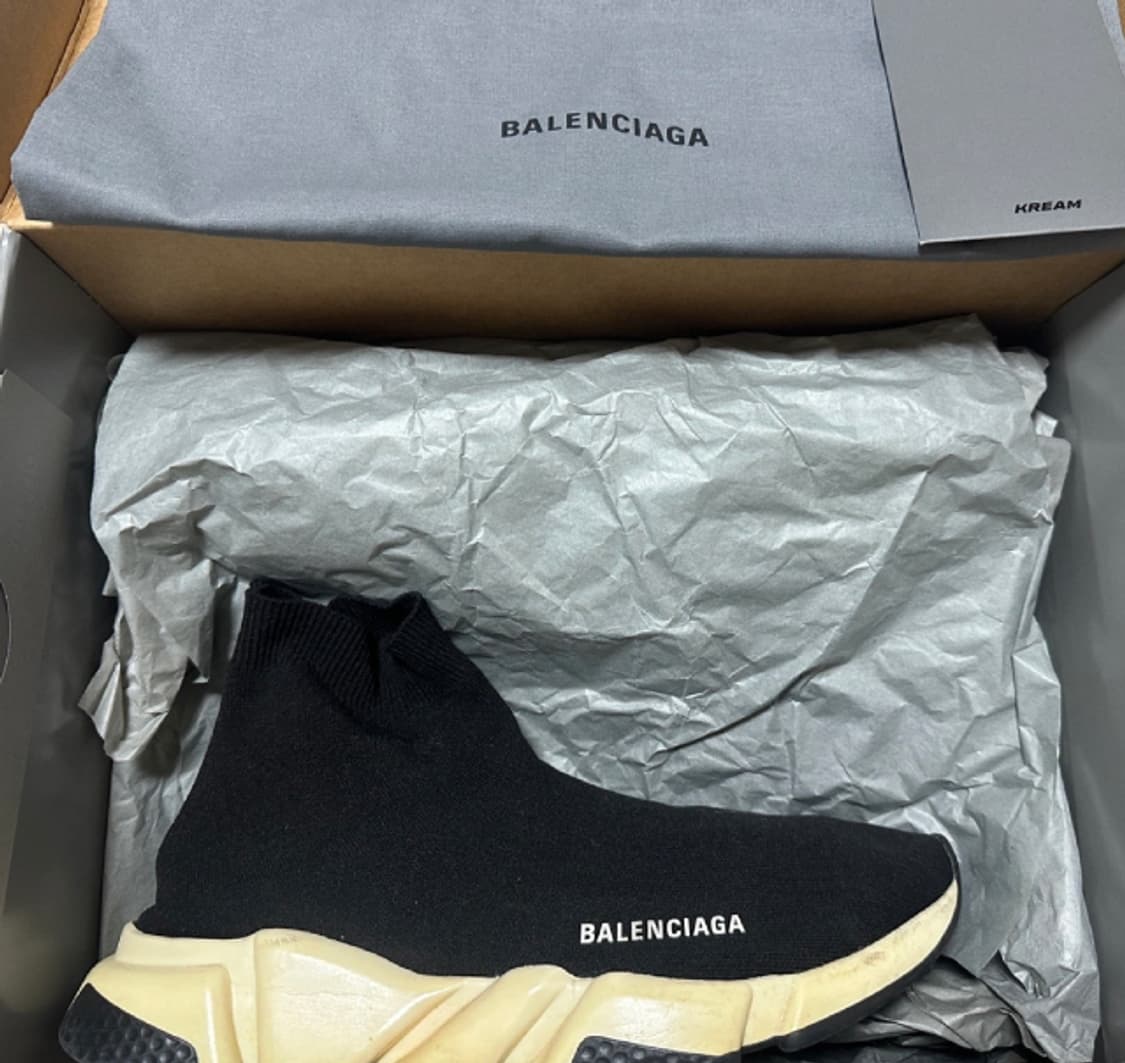 [정품,풀구성품] 발렌시아가 스피드러너 블랙 280 크림판
 상품이미지1