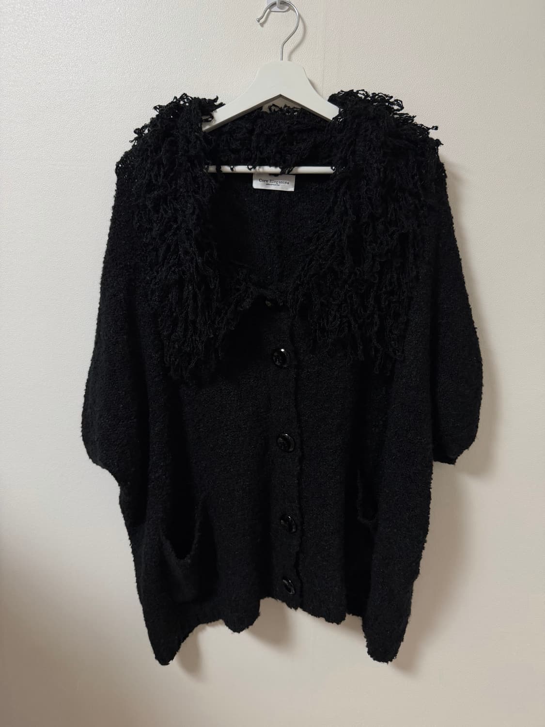 black knitted cape 상품이미지3