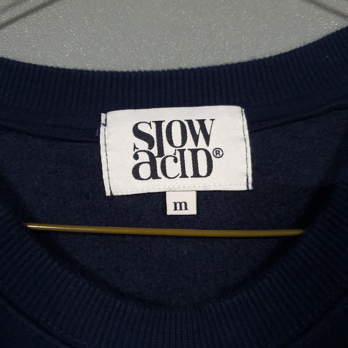 M) 슬로우애시드 신형 22FW 플라워 오버핏 맨투맨 스웻셔츠 네이비 상품이미지3