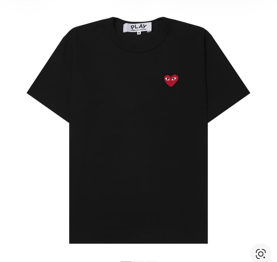 플레이 꼼데가르송 레드 하트 티셔츠 블랙 xs 상품이미지1