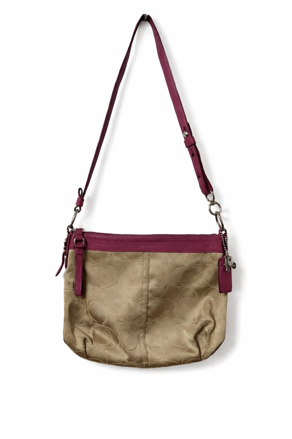 🩷코치 라즈베리핑크 시그니처 자카드 Y2K 숄더백 상품이미지3