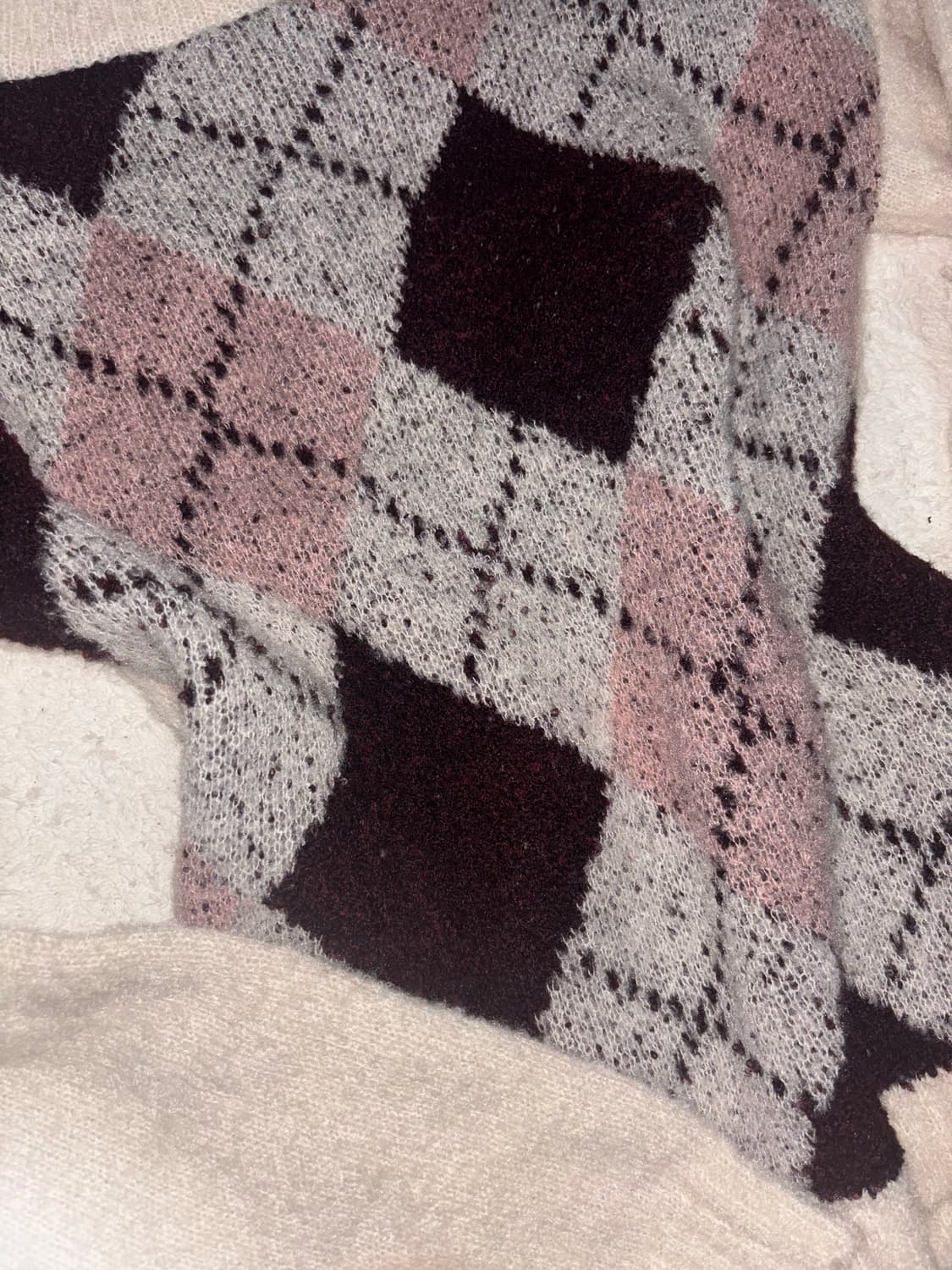 리즈리사깔 초코딸기 아가일 스웨터 상품이미지2