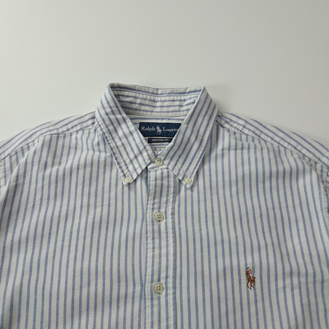 CJ181 XL 폴로 00s 워시드블루 스트라이프 셔츠 남방 상품이미지2