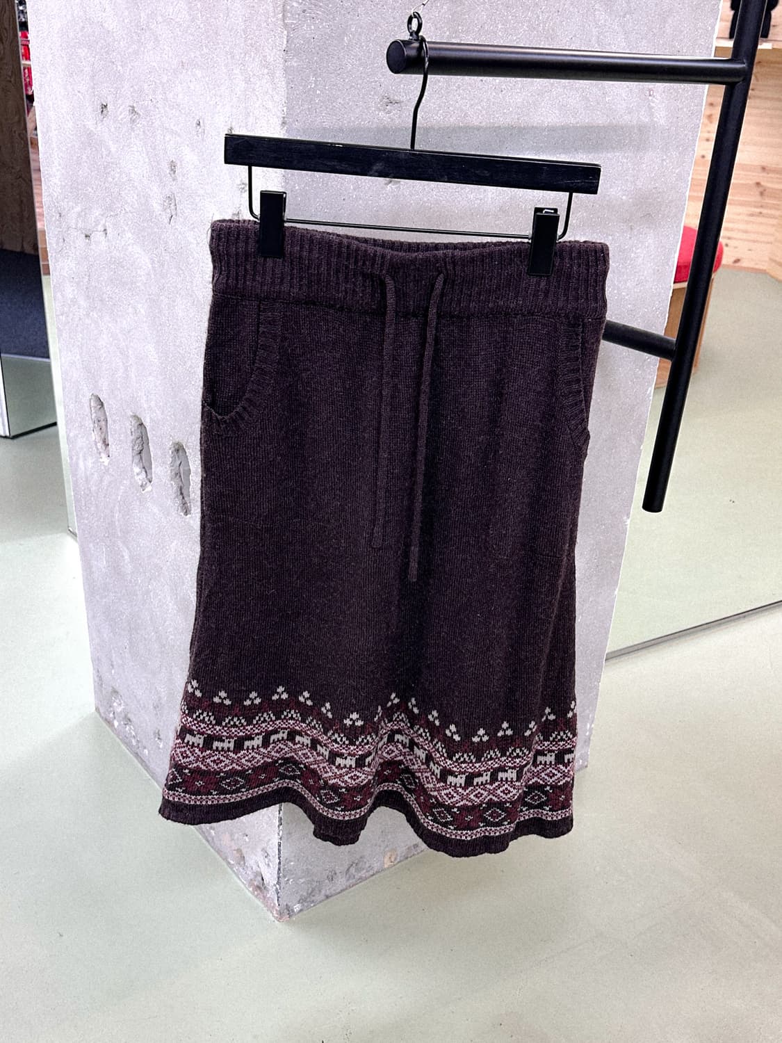 brown winter knit skirt 상품이미지1