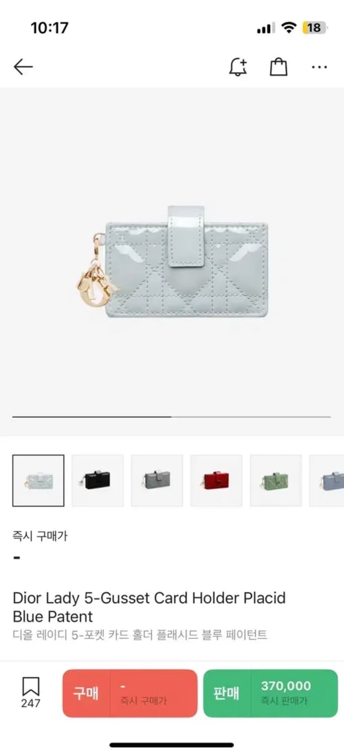 디올 아코디언 지갑 스카이블루 상품이미지1