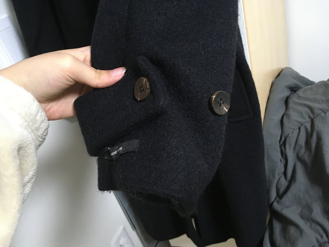 블랙네이비 롱코트 상품이미지5