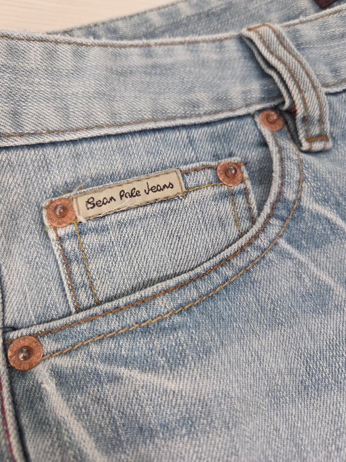 빈폴진 뒷트임 체크 포인트 데님 스커트 상품이미지6