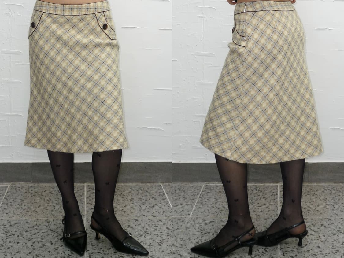 Butter check wool skirt 상품이미지2