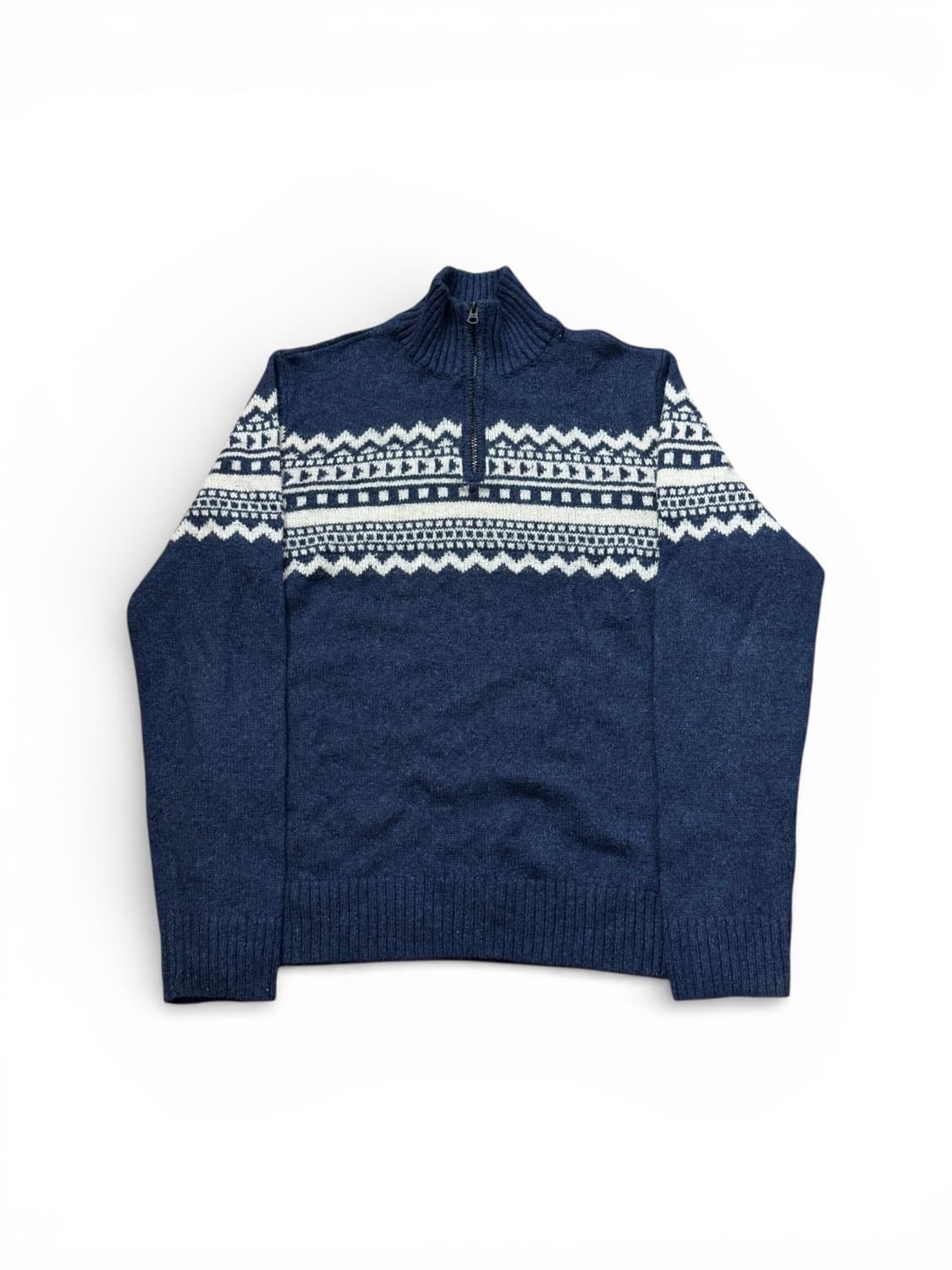 아메리칸 이글 남성용 블루 페어 아일 1/4 집업 스웨터 상품이미지1