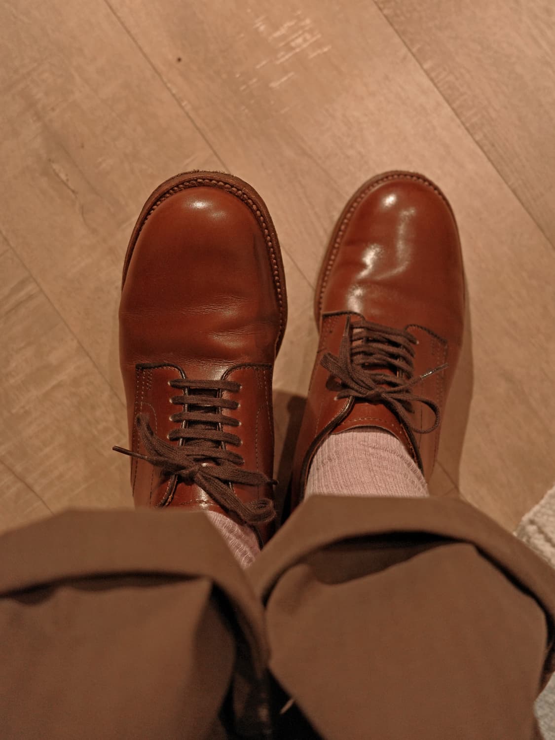 알든 빔즈 별주 카프 브라운 플레인 토 더비 6.5D/모디파이드 라스트 상품이미지5