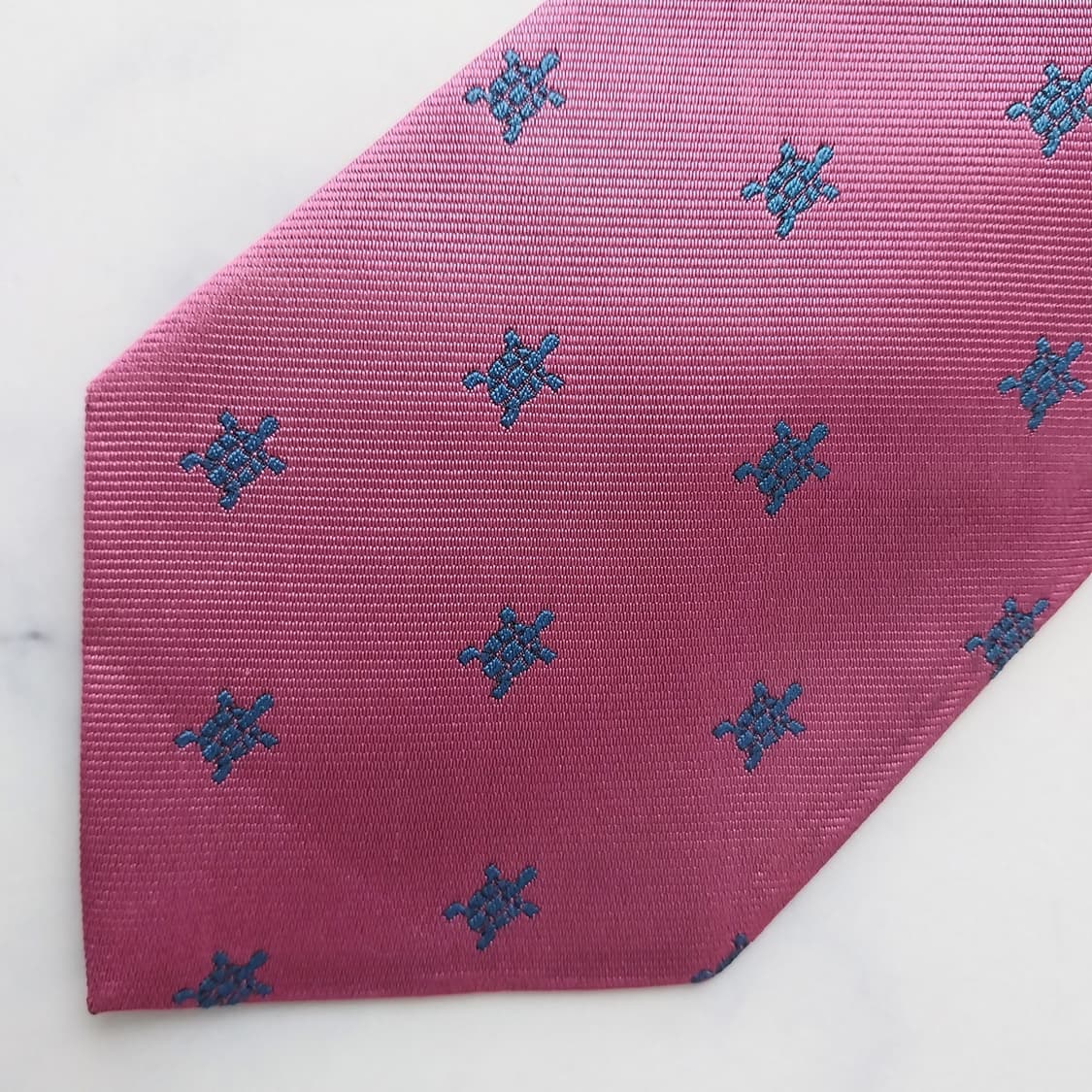 폴로 랄프로렌 핑크 거북이 자수 넥타이 9.3cm A+등급 K2513 상품이미지6