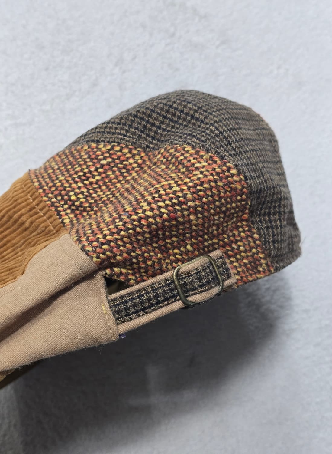 Race-g 코듀로이 헌팅캡 브라운 패치워크 상품이미지3