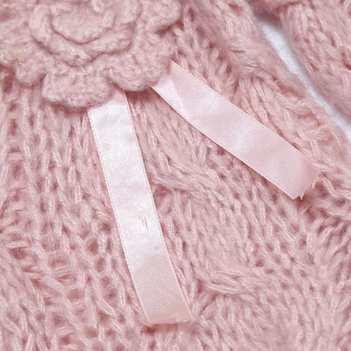 로제트 코사지 니트 스웨터 핑크 상품이미지5