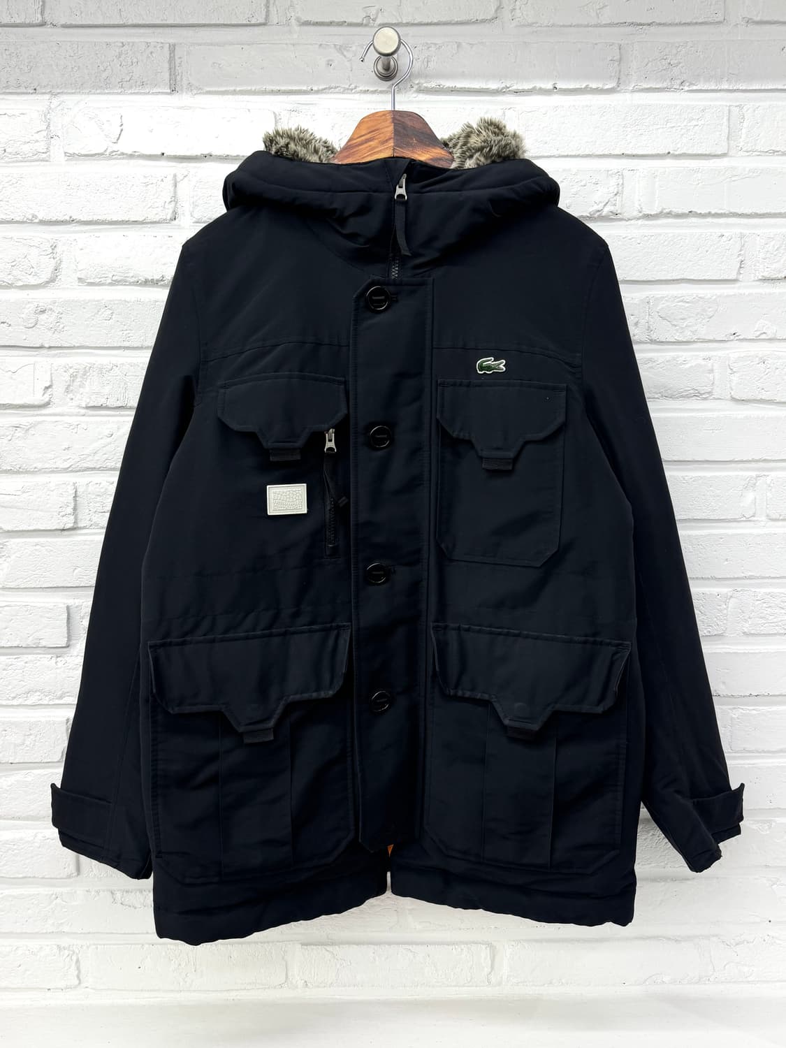 라코스테 라이브 블랙 후드 퍼 다운패딩 상품이미지3