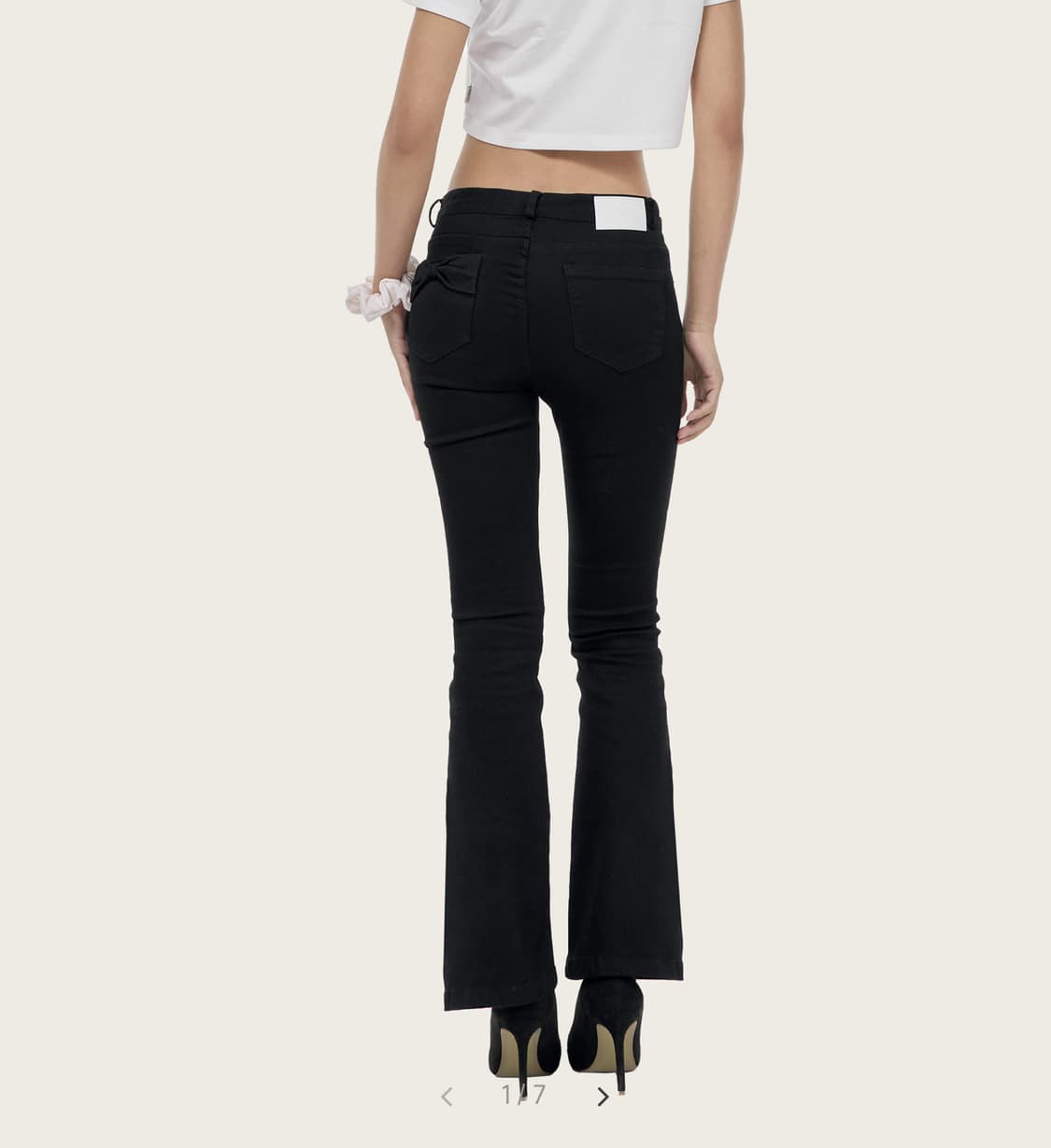 (S->M) 클리시어 black ribbon 로우라이즈 사이즈 교환 상품이미지1