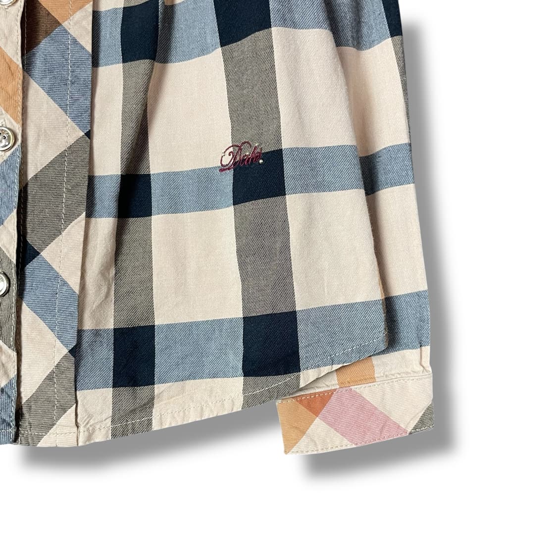 닥스 키즈 베이지 블루 레드 멀티 배색 긴팔 셔츠 130 상품이미지3