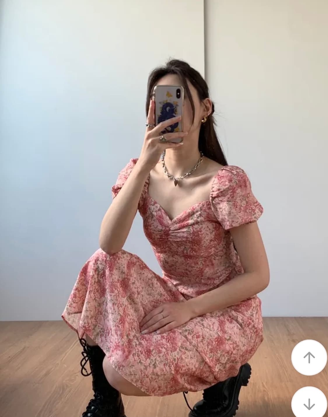 S사이즈 루루서울 마가렛 퍼프 롱드레스 롱원피스 핑크 여행룩 휴양지룩 상품이미지5