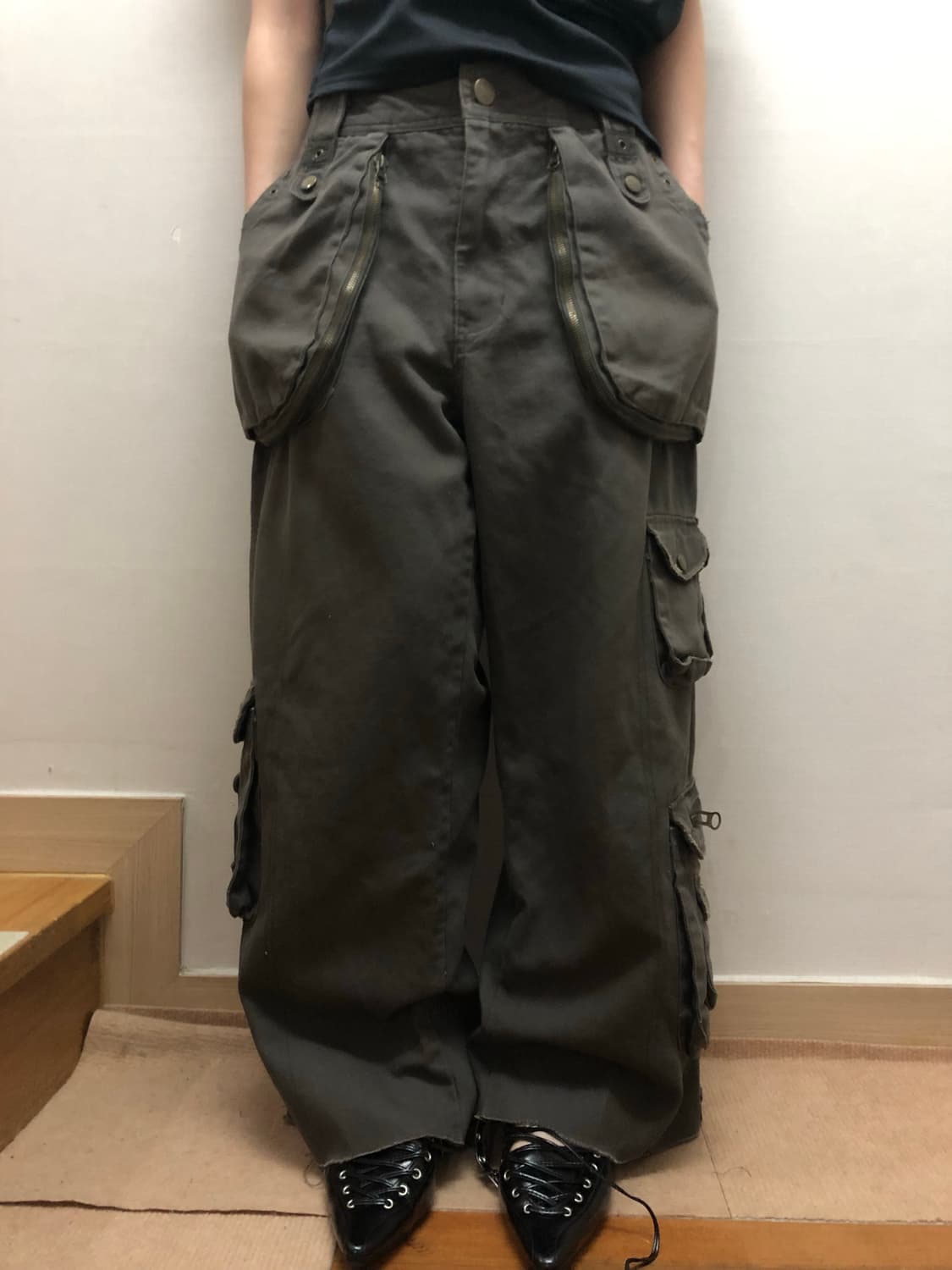 빈티지 그레이 펑크 빅 포켓 팬츠 상품이미지5