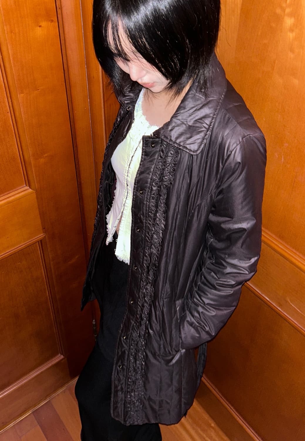 Frill Quilted Coat 상품이미지1