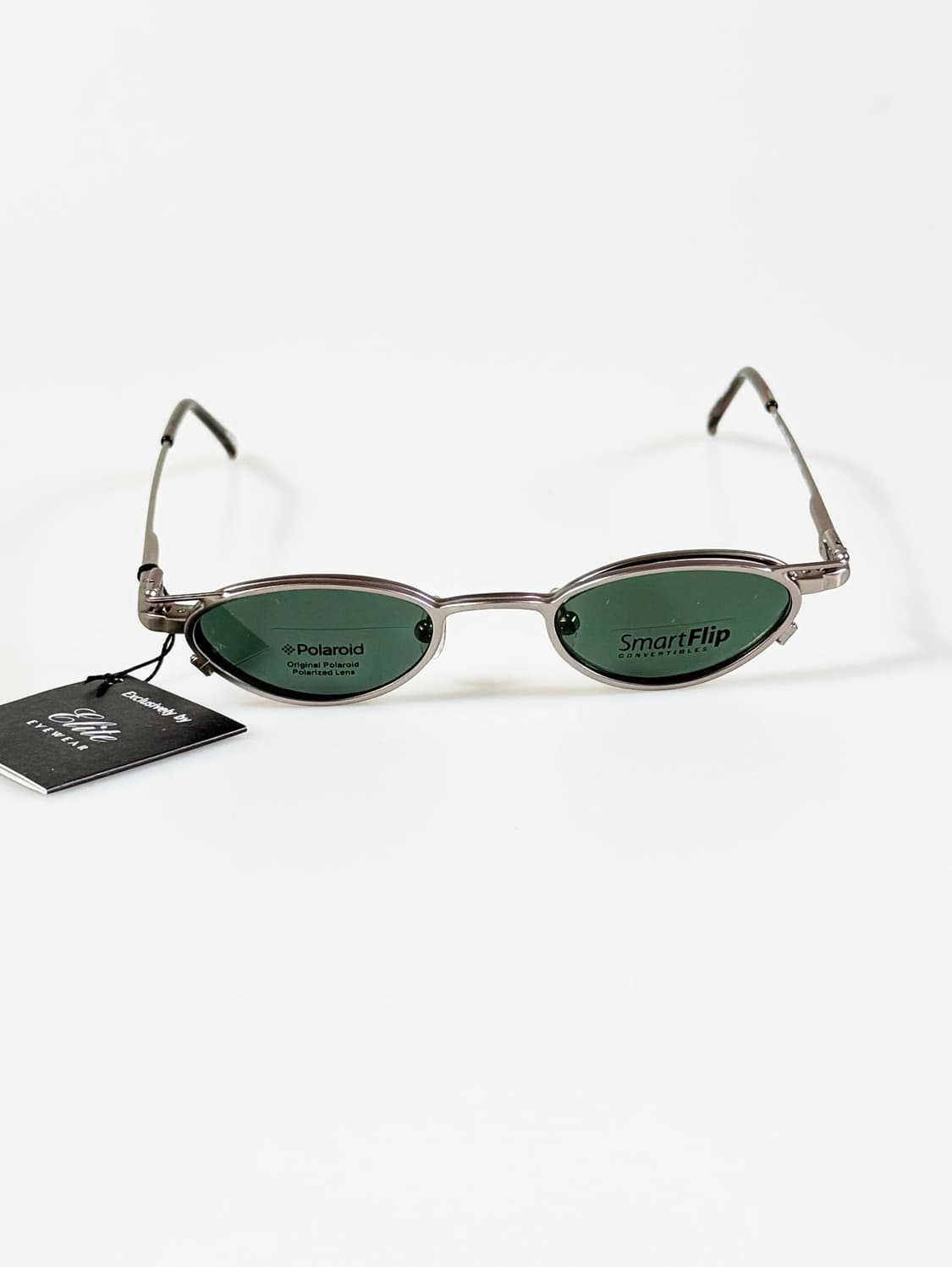 미국제 ELITE 클립온 실버메탈 슬림 오벌 프레임 빈티지 안경 상품이미지3