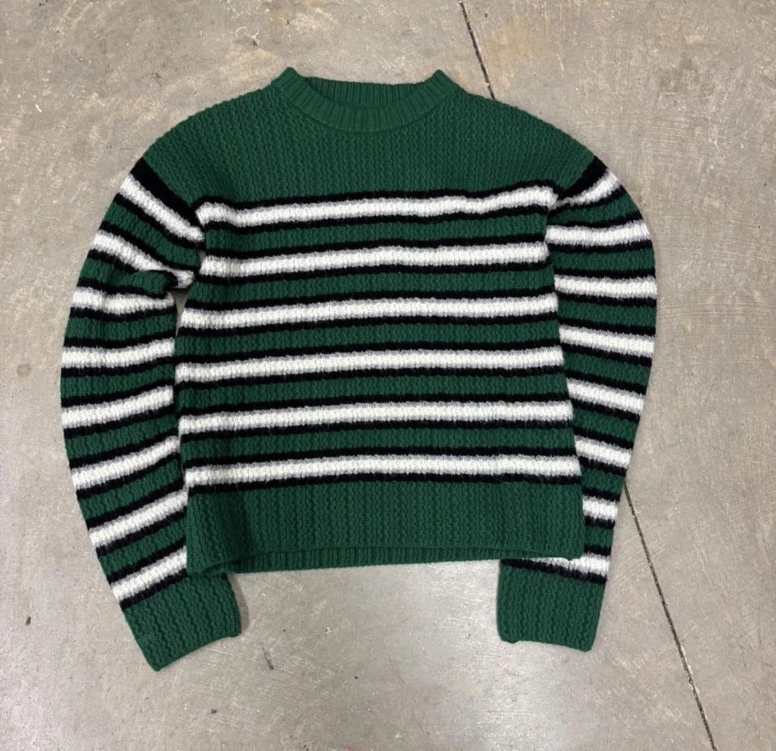 ERL 이알엘 스트라이프 크루넥 스웨터 그린 상품이미지1