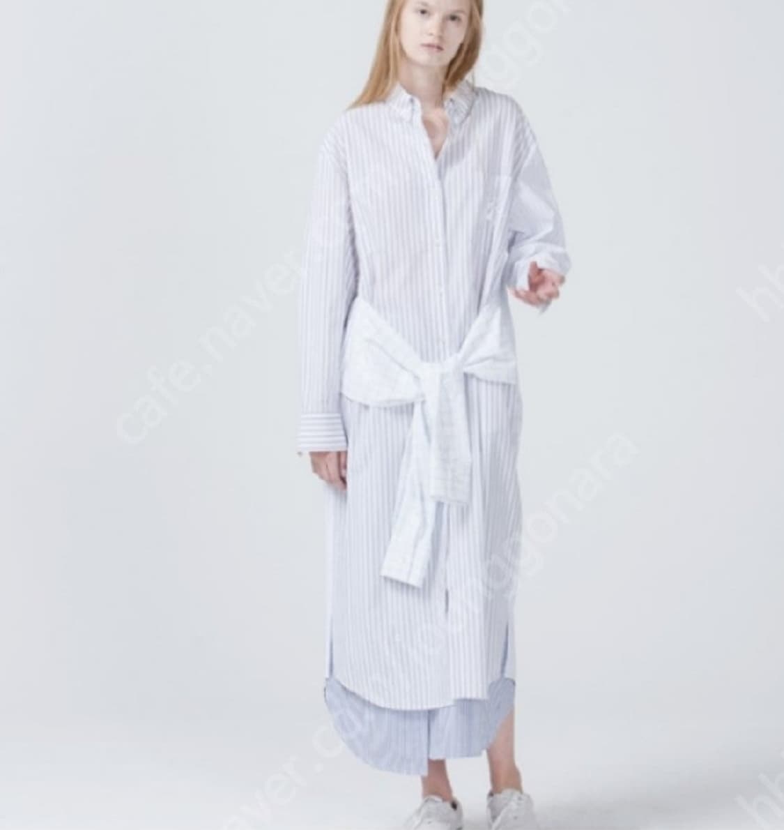 렉토 RECTO 스트라이프 셔츠형 롱 원피스 F사이즈 상품이미지1