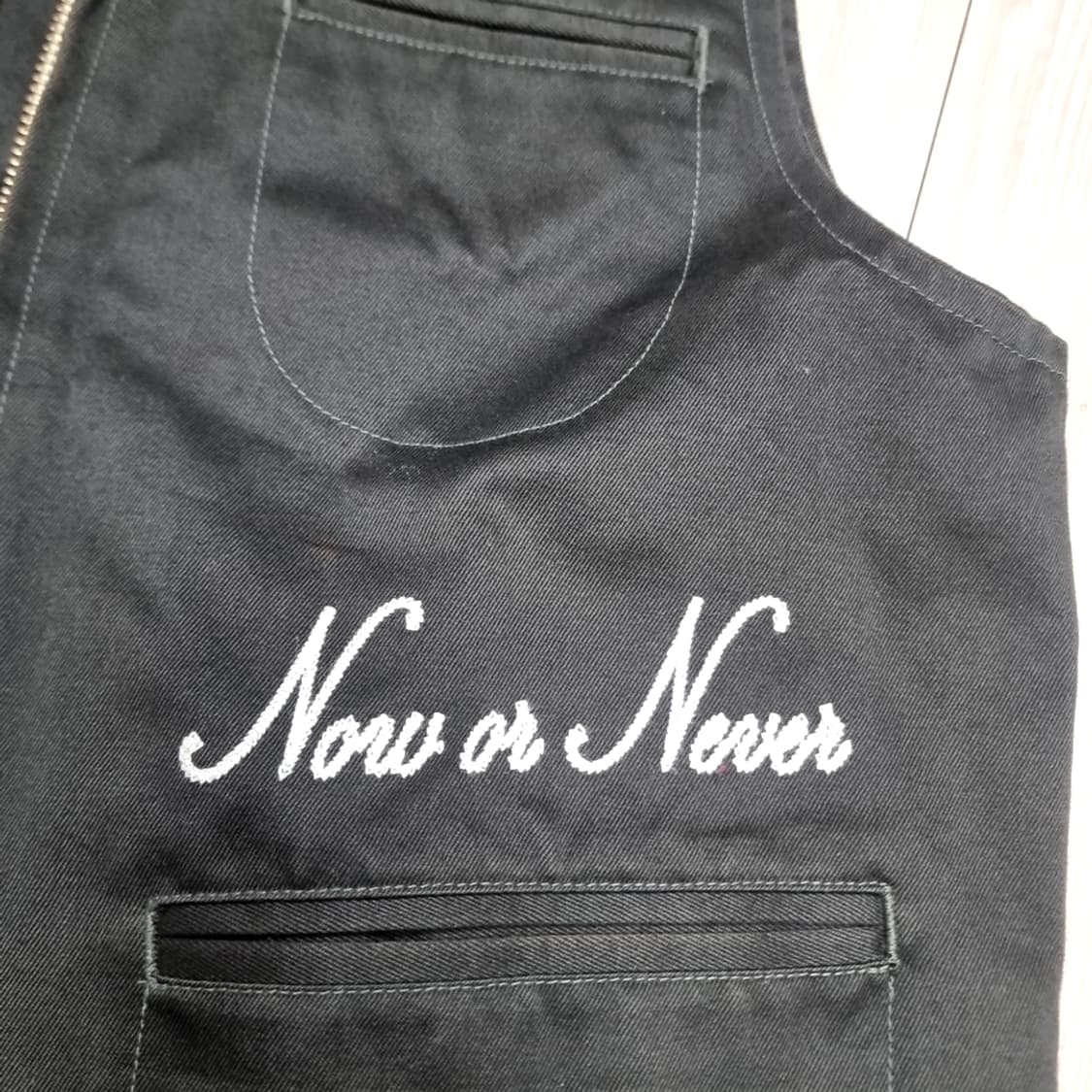 니들워크 워크웨어 블랙 조끼 자켓 Now or Never(L) 상품이미지2