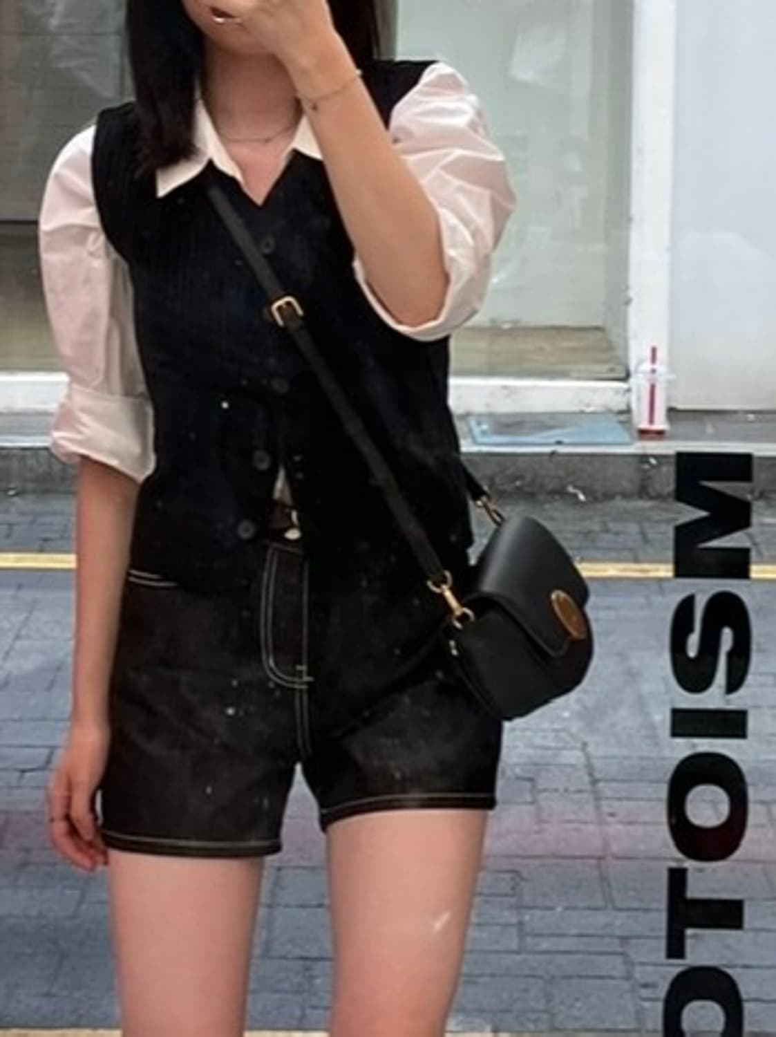 데님 스티치 블랙 청반바지 상품이미지2