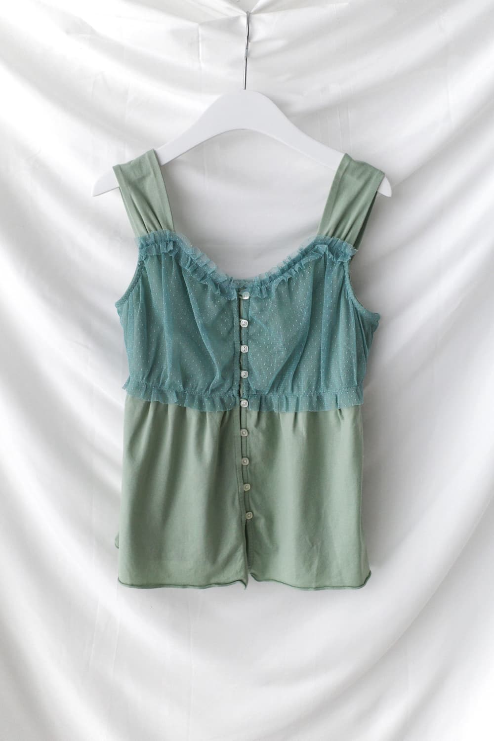 dot lace button sleeveless 상품이미지1