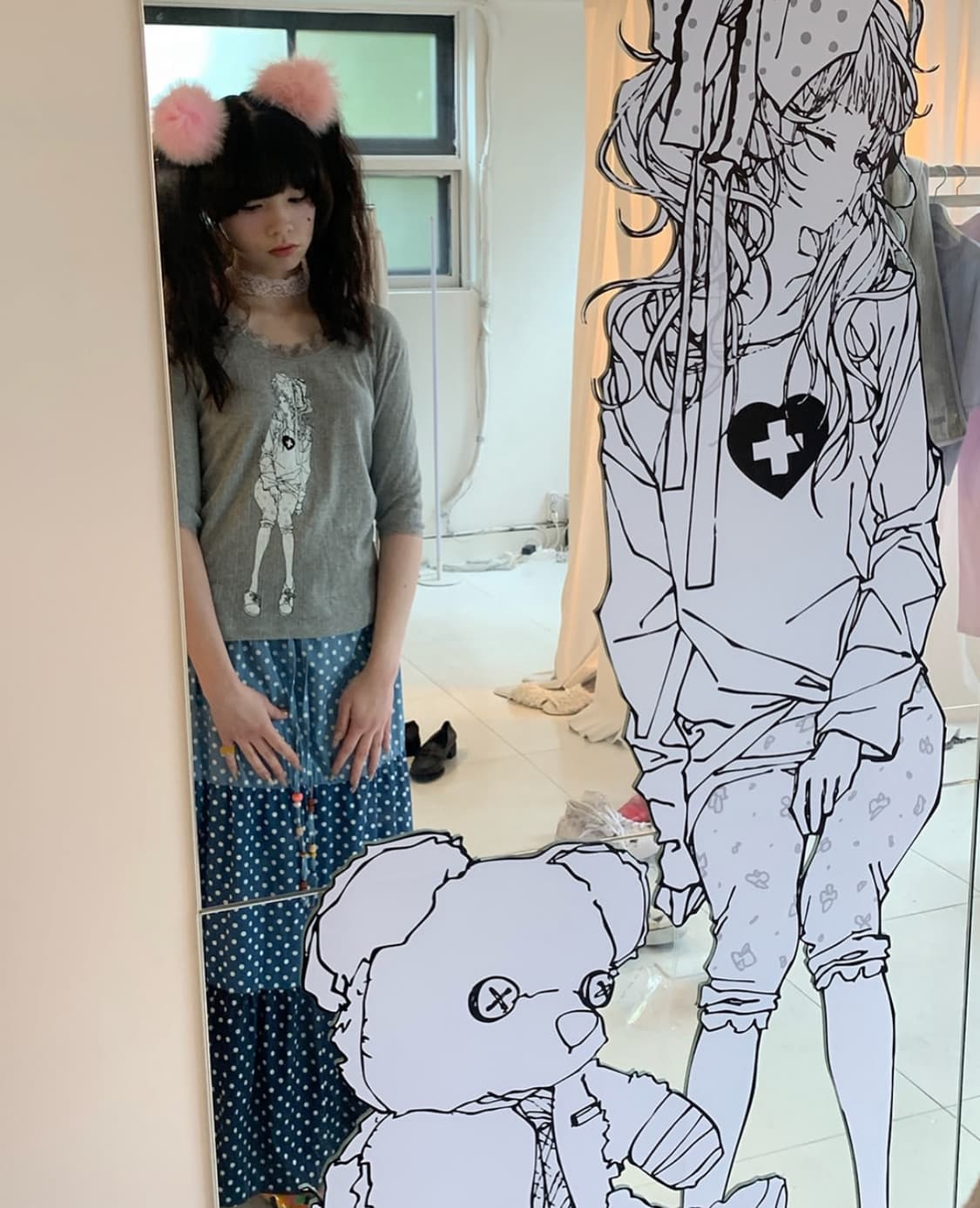 샵페어리 dreamy girl lace t-shirt 그레이 상품이미지2