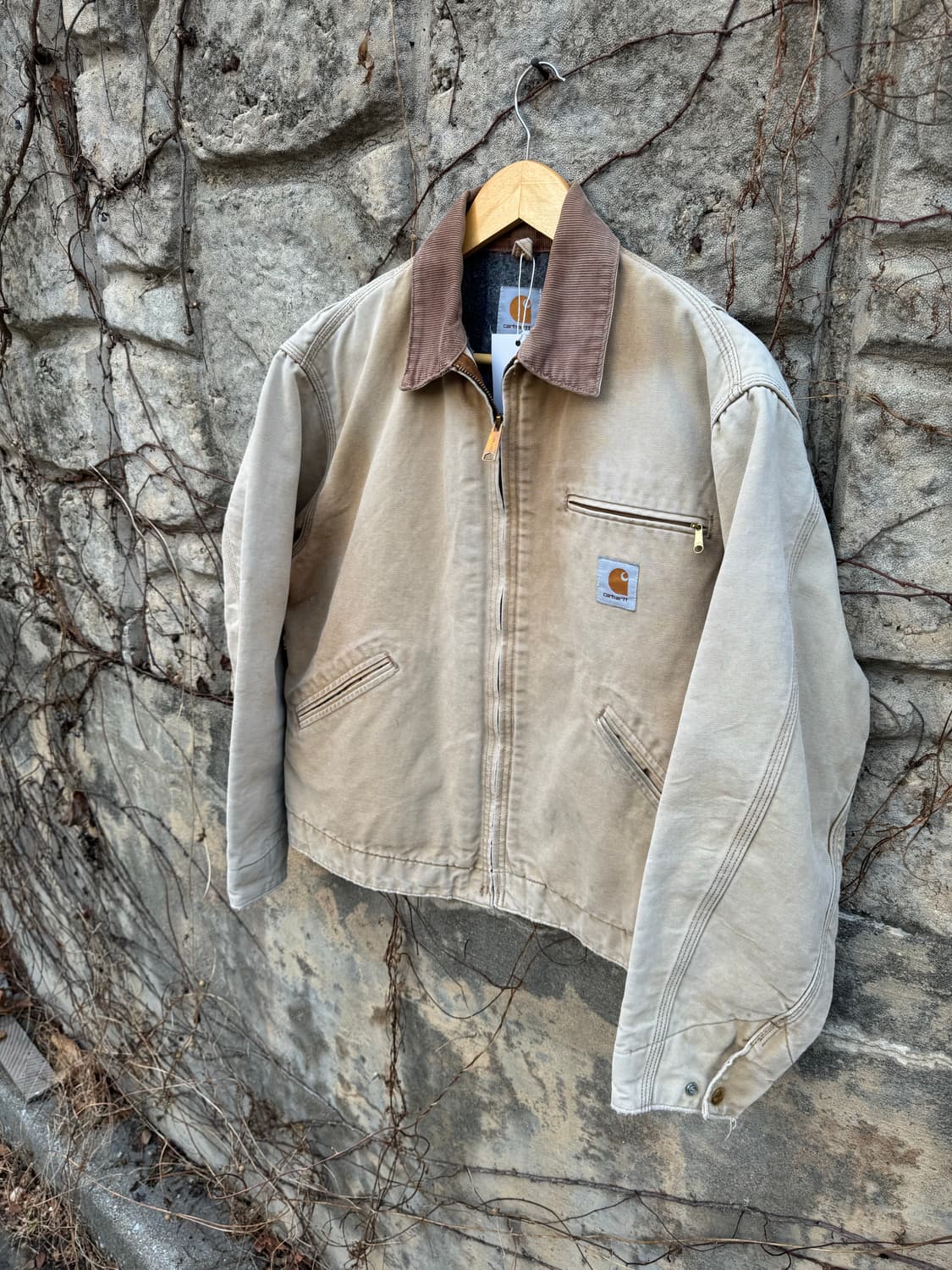 90s 칼하트 빈티지 j01 브라운 하드페이딩 디트로이트 워크 자켓 상품이미지3