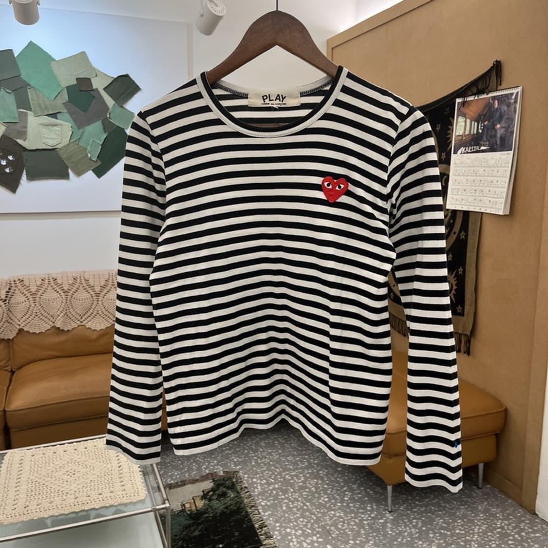 꼼데가르송 키치 하트와펜 스트라이프 긴팔티 M C11855 상품이미지3