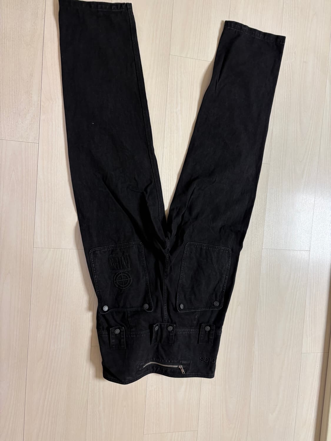 [M] PLASTICPRODUCT MPa 웨이브 지퍼 팬츠 블랙 상품이미지6