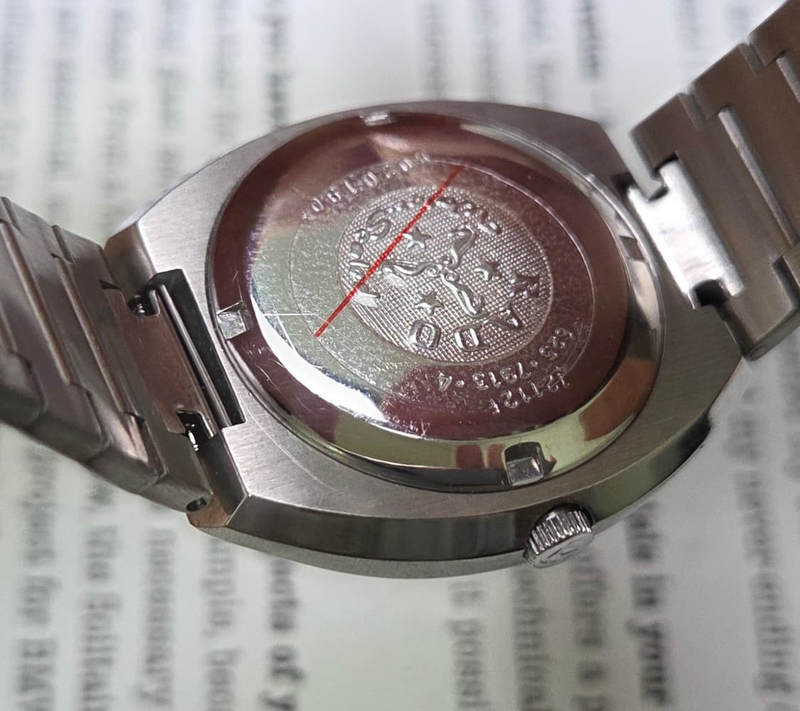 빈티지 라도 퍼플가젤 실버판 데이데이트 오토매틱 남성용 브레이슬릿 ver 상품이미지6