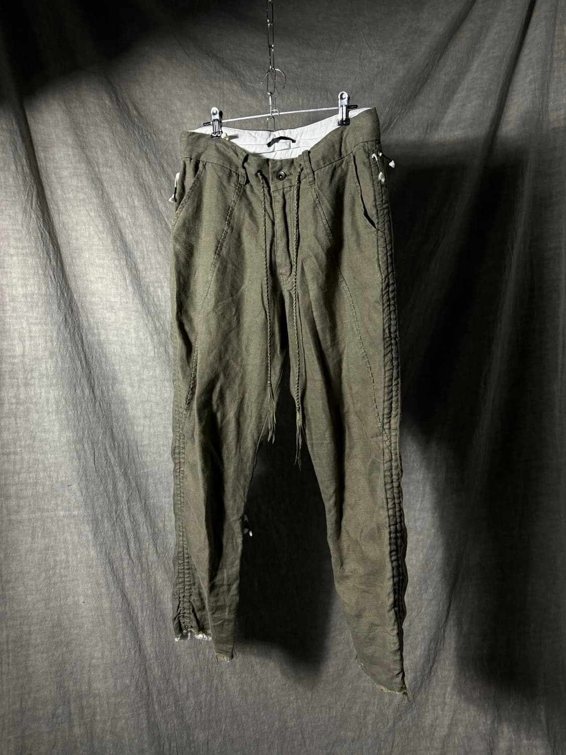KMRii Linen Braided-String Tapered Pants 상품이미지3