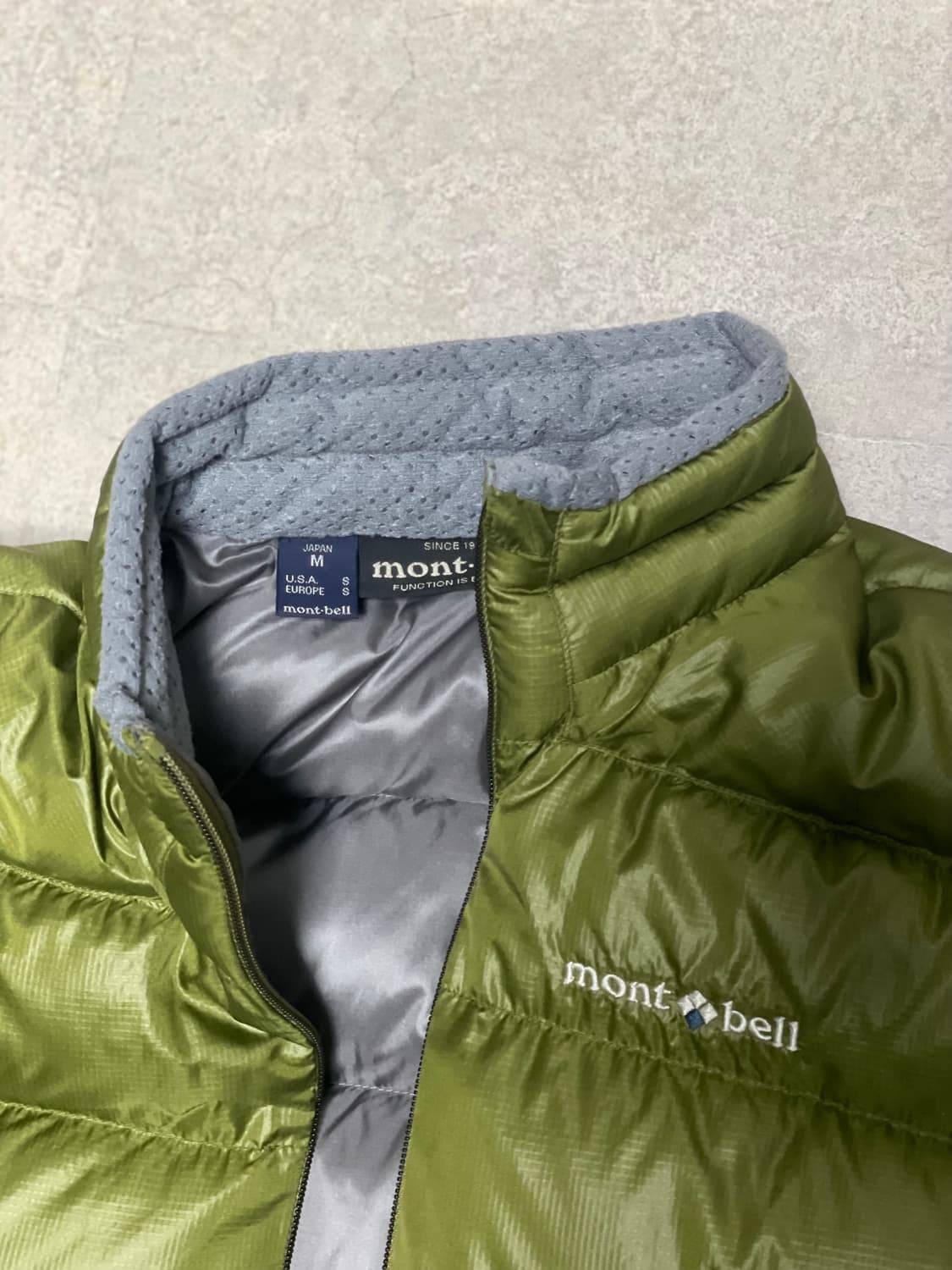 빈티지 몽벨 라이트 알파인 구스 다운 패딩 자켓 올리브 그린 상품이미지3