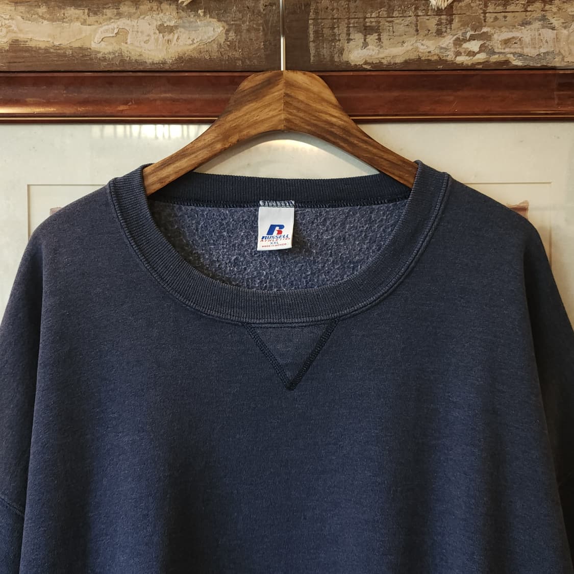 90s 러셀 맨투맨 스웻셔츠 블랭크 빈티지 블루 그레이 XXL 상품이미지3