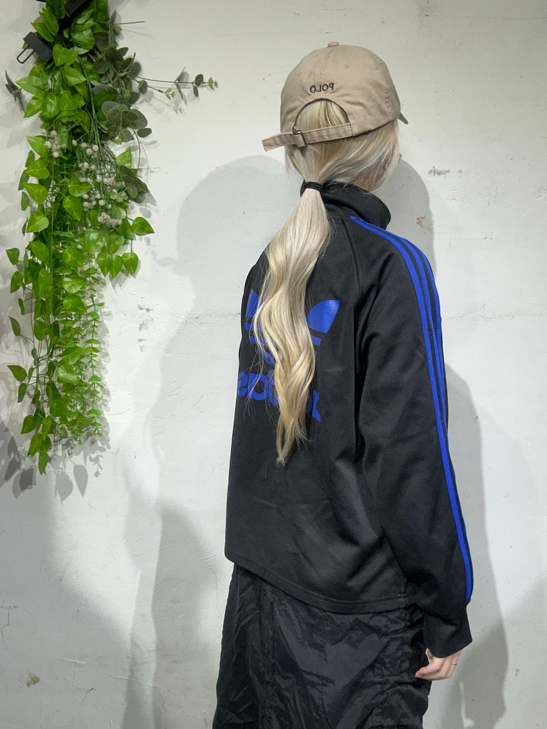 아디다스 블랙 블루 빅 로고 삼선 트랙탑 져지 L 상품이미지3