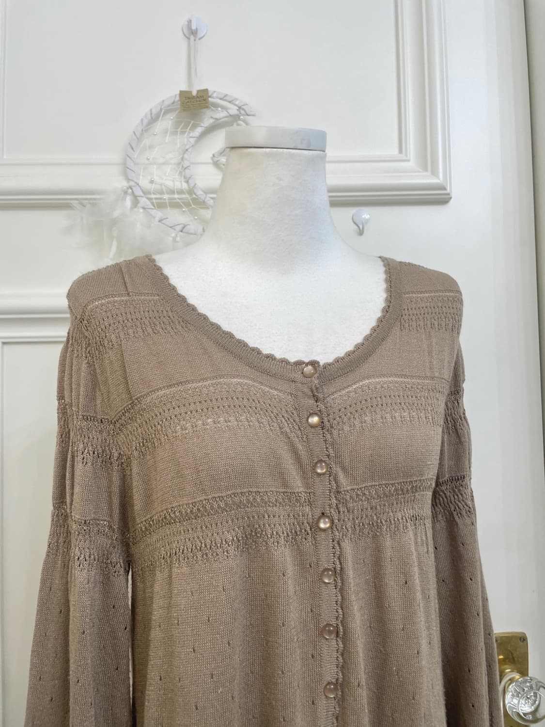 milk brown crochet long cardigan 상품이미지6
